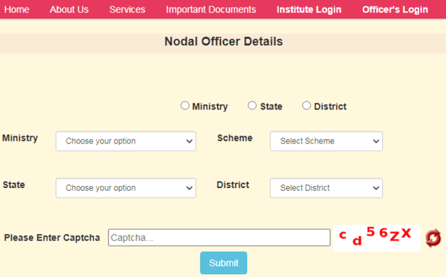 Search District Wise Nodal Officer