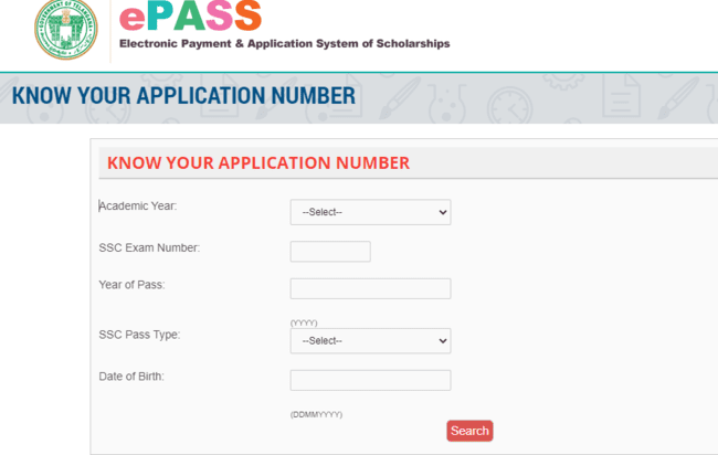 Know Your Application Number for Telangana Overseas Scholarship