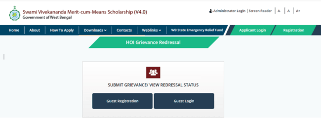 Non Registered Institutes Grievance Submission