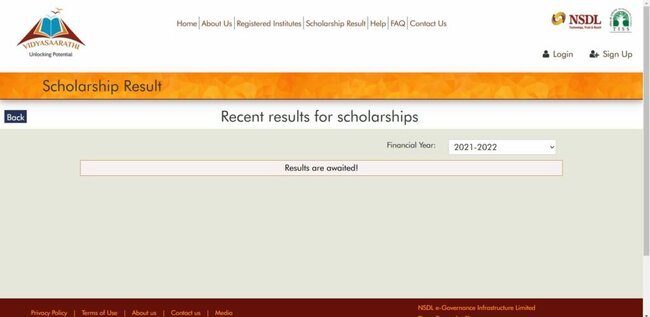 procedure to Check Scholarship Result
