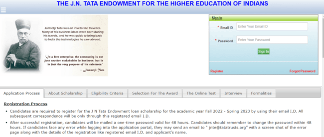 JN Tata Endowment Loan Scholarship 