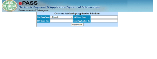 Print/ Edit Application  for Telangana Overseas Scholarship