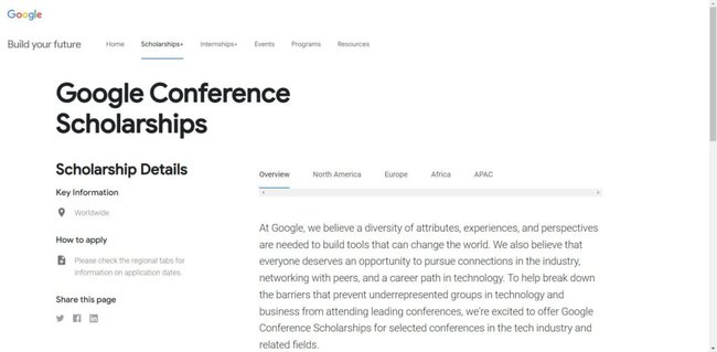 Google Conference and Travel Scholarships 2022 Application Procedure
