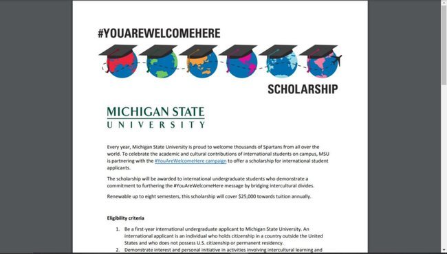 Application Procedure Michigan State University Scholarships