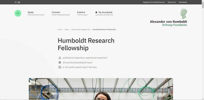 Application Procedure for Humboldt Research Fellowship 2022