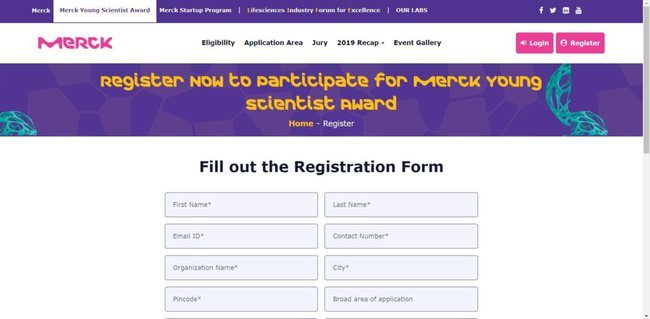 Merck Young Scientist Award 2022 Application Procedure