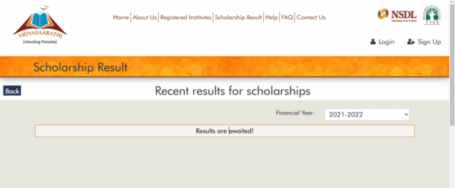 View Scholarship Results 