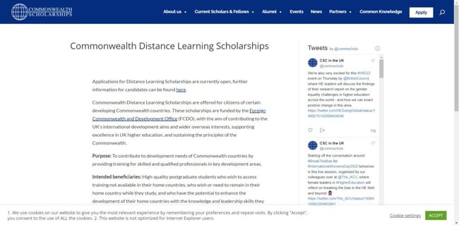 Application Procedure for Commonwealth Distance Learning Scholarships