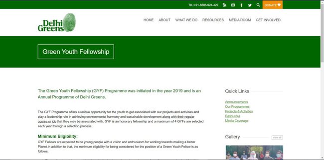 Application Procedure for Green Delhi Fellowship 2022