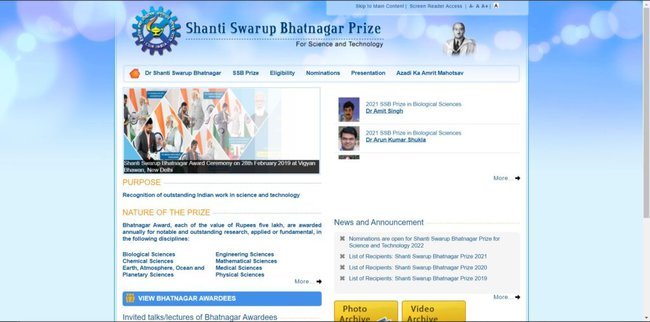 Shanti Swarup Bhatnagar Prize 2022 Application Procedure