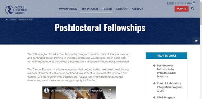 Application Procedure for CRI Irvington Postdoctoral Fellowship