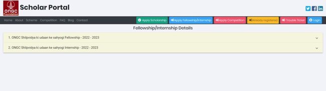 Application Procedure for ONGC Shilpvidya Ki Udaan Ke Sahyogi Fellowship 2022-23