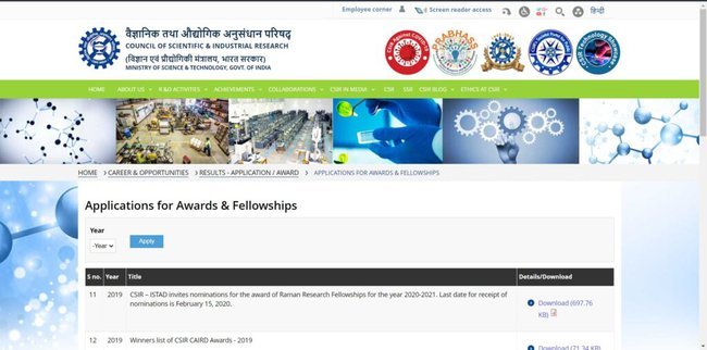 Raman Research Fellowship Application Procedure