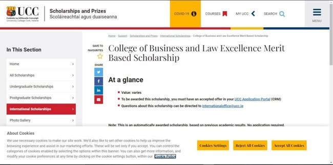 College of Business and Law Excellence Merit-Based Scholarship 2022 Application Procedure