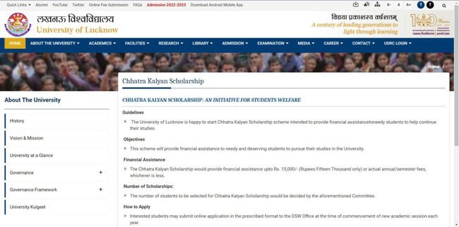 Steps to Apply for Chhatra Kalyan Scholarship