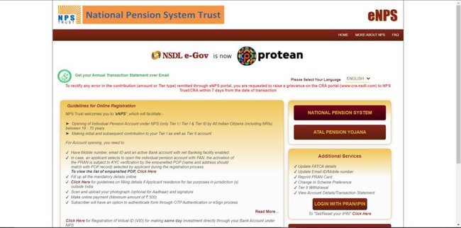 Online Methodology for National Pension Scheme