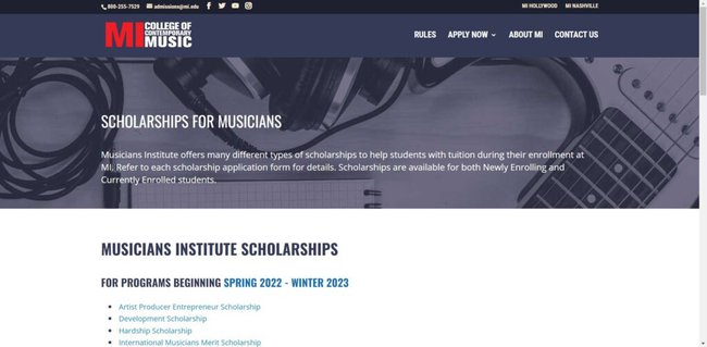 Music Scholarship Official Website