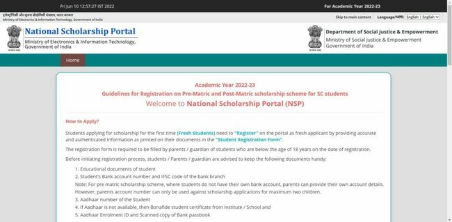 Procedure to Apply for Pre-Matric and Post-Matric scholarship scheme for SC students