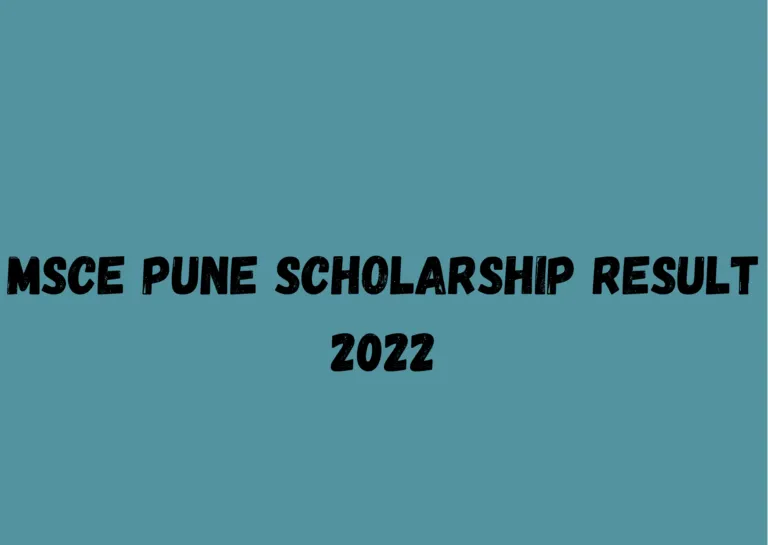 MSCE Pune Scholarship Result