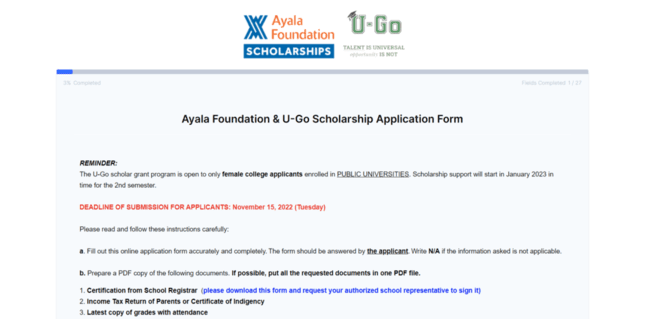 U-Go Scholarship Official Website