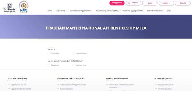 PM Apprenticeship Mela Candidate Registration
