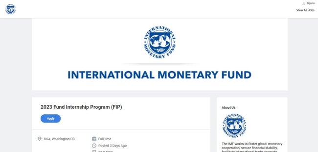 IMF Internship 2023 Official Website