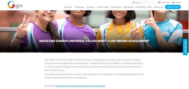 Universal Values Merit-cum-Means Scholarship