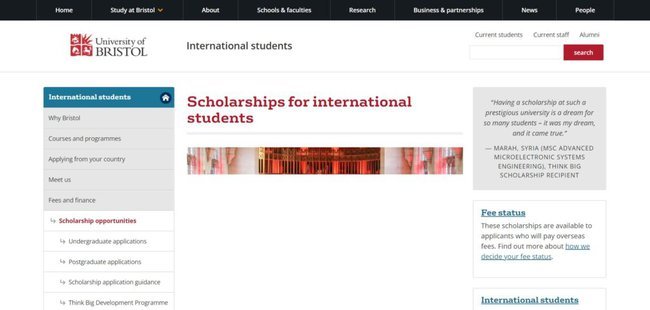 University Of Bristol Scholarships