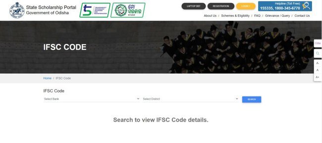 Odisha Pre Matric Scholarship Steps to See the IFSC Code
