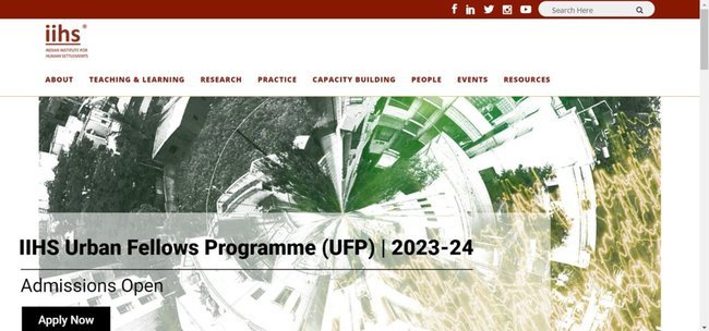 IIHS Urban Fellows Programme Official Website
