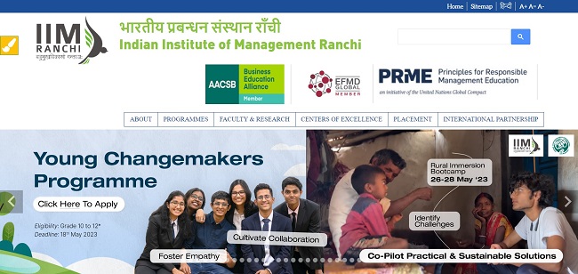 IIM Ranchi Merit Cum Means Scholarship Official Website