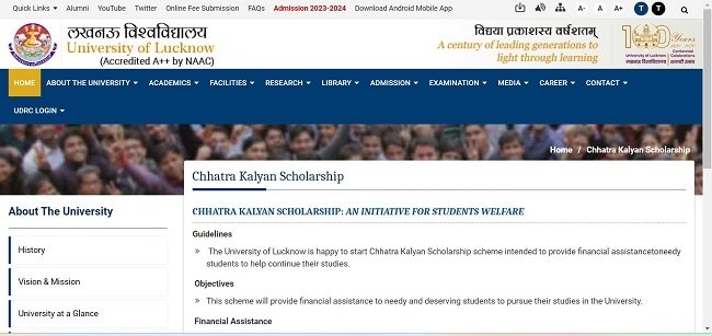 Chhatra Kalyan Scholarship Official Website