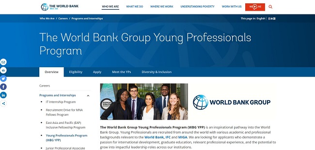World Bank Young Professionals Program Official Website