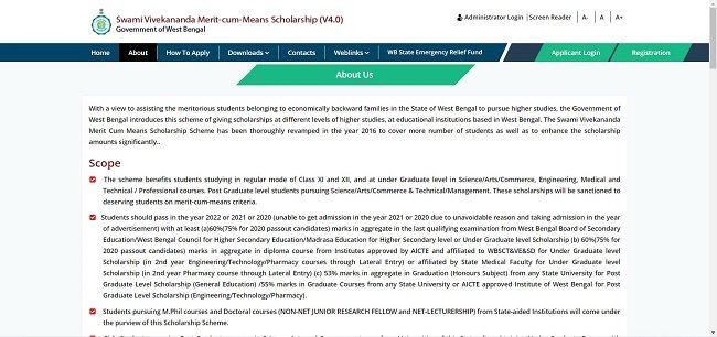 SVMCM Scholarship Status Official Website