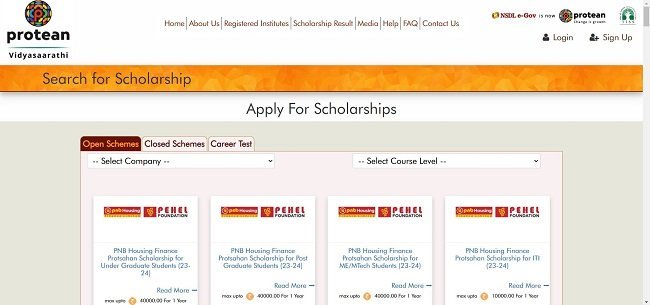 PNB Housing Finance Protsahan Scholarship Official Website