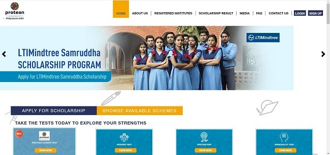 Vidyasaarathi Scholarship Official Website