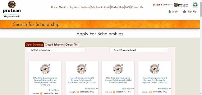 Protean e-Gov Scholarship Official Website