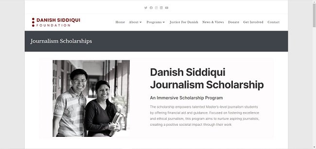 Danish Siddiqui Journalism Scholarship Official Website