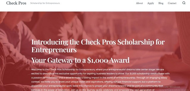 Check Pros Scholarship Portal