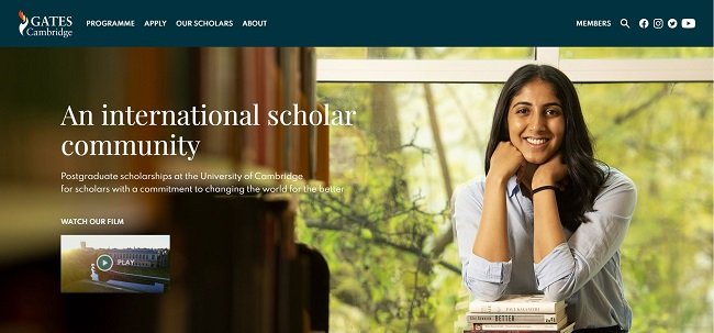 Gates Cambridge Scholarships for International Students Official website