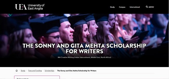The Sonny and Gita Mehta Scholarship for Writers 