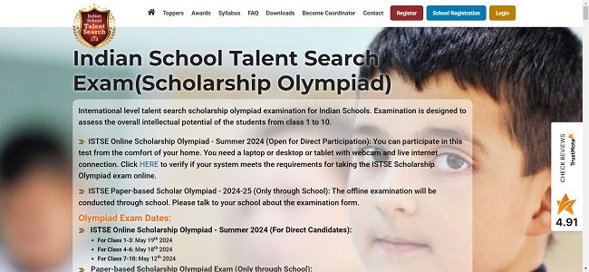 Indian School Talent Search Exam ISTSE Official Website