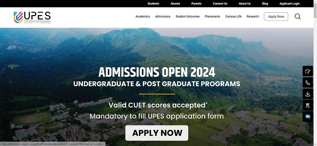 UPES Dehradun Scholarship Official Website