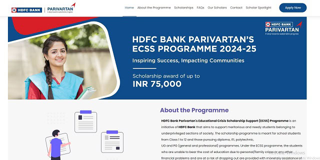 HDFC Bank Parivartan’s ECSS Scholarship