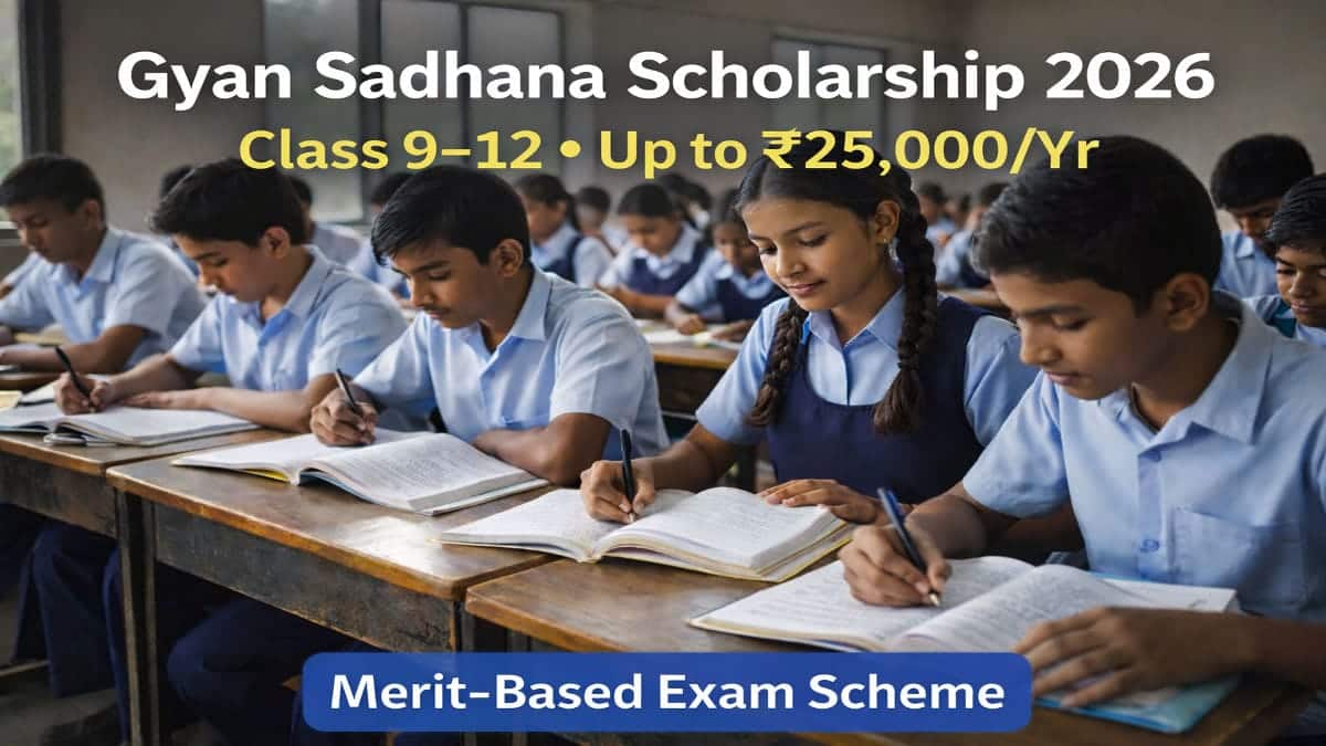 Gyan Sadhana Scholarship 2026 Gujarat government scheme for Class 9 to 12 students preparing for scholarship exam
