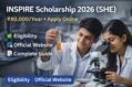 INSPIRE Scholarship 2026 (SHE): Complete Guide to Rs. 80,000 Amount, Eligibility & Apply Online INSPIRE Scholarship 2026 for higher education showing Indian science students in laboratory receiving ₹80,000 per year scholarship