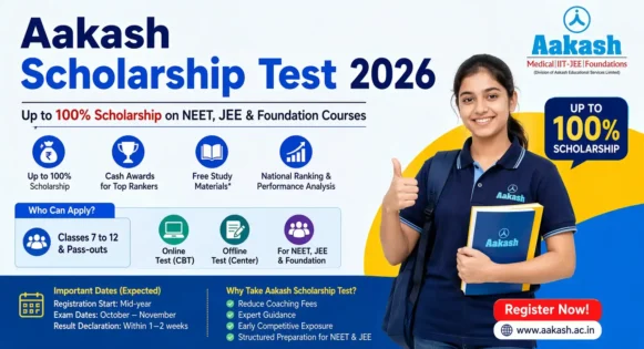 Aakash Scholarship Test 2026: Registration, Eligibility, Exam Date, Syllabus & Benefits