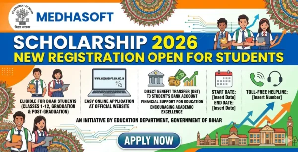 Medhasoft Government of Bihar Scholarship 2026: New Registration Open for Students